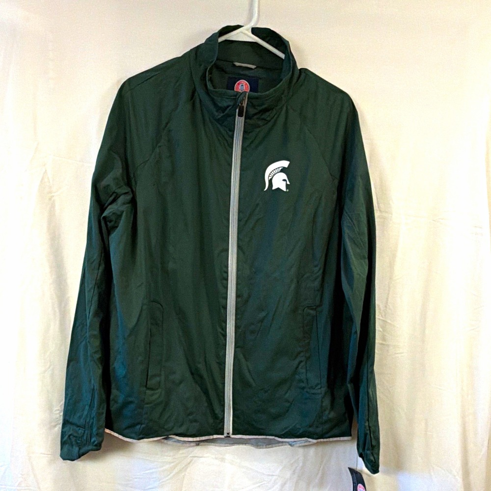 Michigan State Spartans Men's Full Zip Jacket Green 2XL NWT
